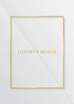 Minimal white overlap background frame luxury gold with space for content Stock Illustration