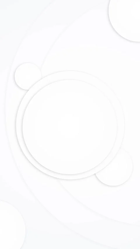 Minimal white paper circle layout smooth raised panels, soft shadows, and airy Stock Footage 334121789