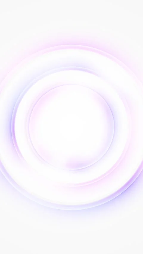Minimal white pastel circle animation glowing rings, soft purple shadows, clean 스톡 동영상 340477152