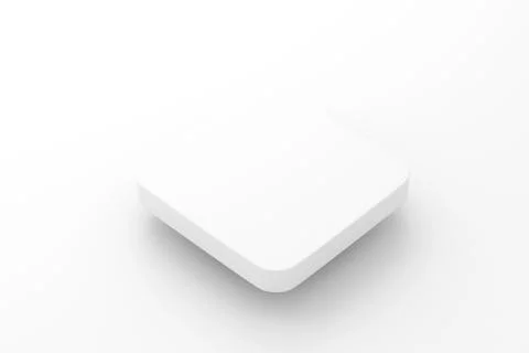 Minimal white square platform isolated on soft light background Stock Illustration