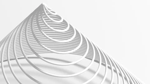 Minimal white three dimensional spiral shape Stock Illustration
