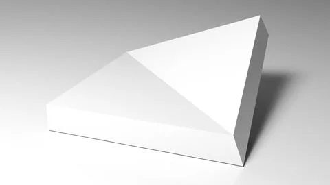 Minimal white triangular object rendered in studio lighting, 3d render Stock Illustration