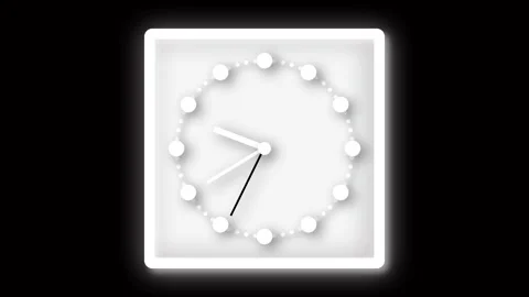 Minimal white wall clock animation with smooth ticking. Seamless loop for t.. Stock Footage 313420958