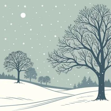 Minimal Winter Background With Falling Snow vector illustration design 45 Stock Illustration