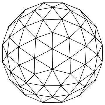 Minimal wireframe globe with clean black outlines on white background repre.. Stock Illustration