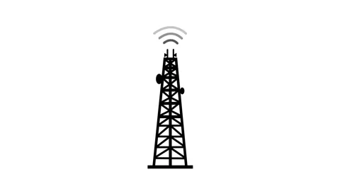 Minimal Wireless Signal Animation from Network Tower, Clean Line Design for.. Vídeos de archivo 311729005