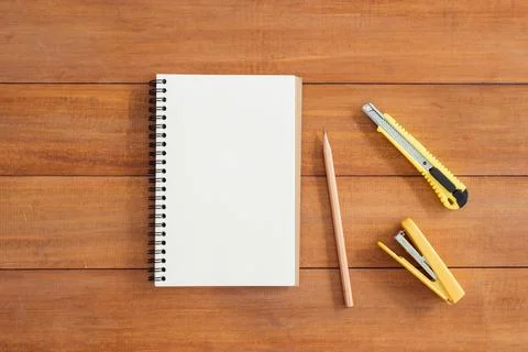 Minimal work space - Creative flat lay photo of workspace desk. Office desk.. Stock Photos