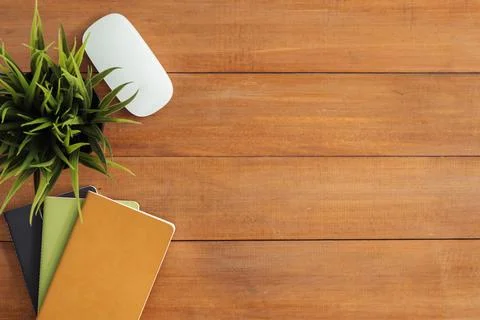 Minimal work space - Creative flat lay photo of workspace desk. Office desk.. Stock Photos