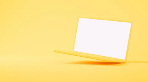 Minimal yellow laptop Illustrazione stock