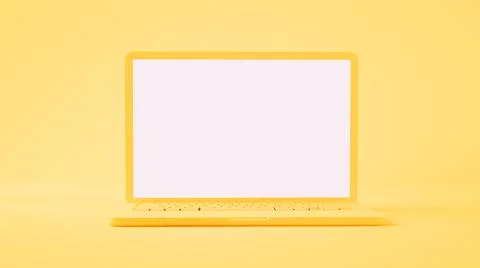 Minimal yellow laptop Stock Illustration