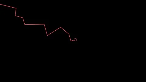 Minimal zigzag line falling downward trend or decline animation, Line and u.. Stock-Footage 340383927
