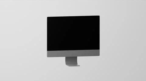 Minimalism Desktop Computer, screen emoji, display symbol. 3d rendering Illustrazione stock