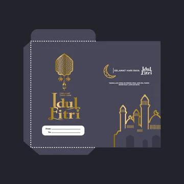Minimalism eid mubarak money envelope template design Illustrazione stock