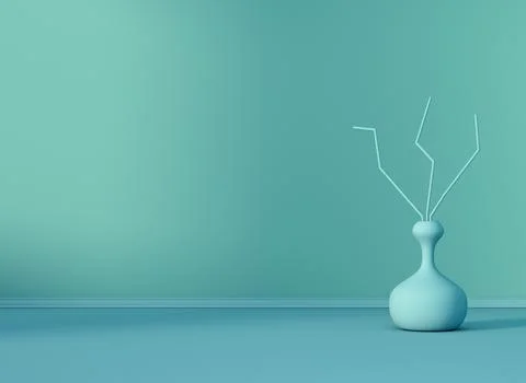 Minimalism empty interior scene with vase Stock Illustration