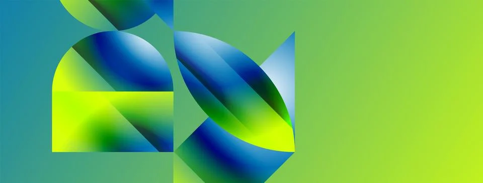 Minimalism meets gradient allure. Geometric shapes intertwine in a tranquil 스톡 일러스트