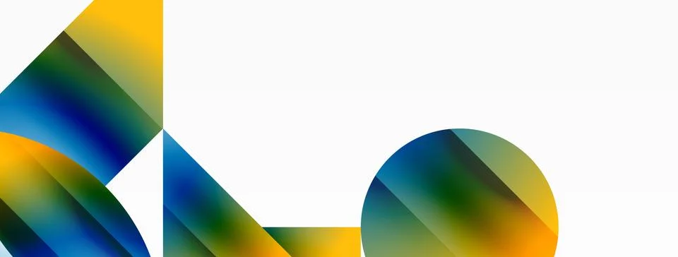 Minimalism meets gradient allure. Geometric shapes intertwine in a tranquil 스톡 일러스트
