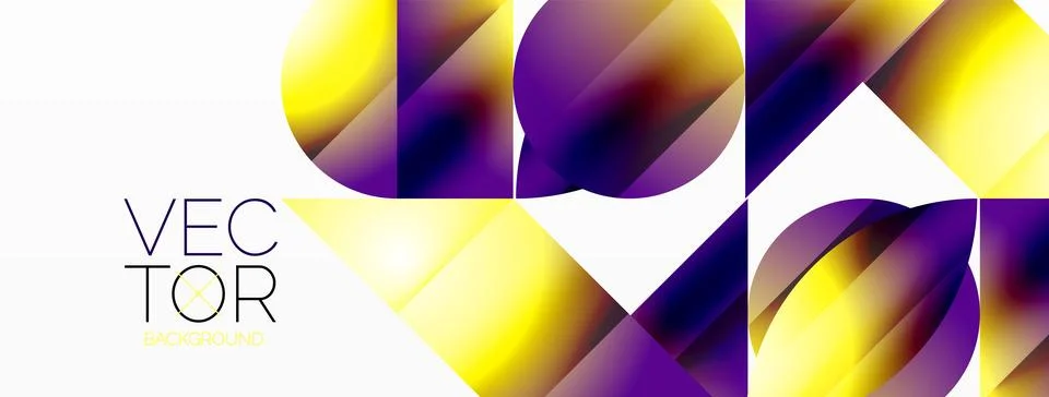 Minimalism meets gradient allure. Geometric shapes intertwine in a tranquil Illustrazione stock