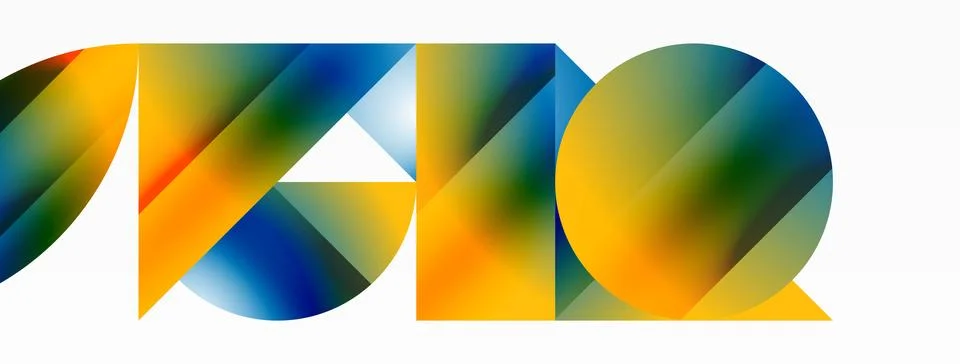 Minimalism meets gradient allure. Geometric shapes intertwine in a tranquil Stock Illustration