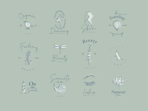 Minimalism modern graphic design elements blue tones Stock Illustration