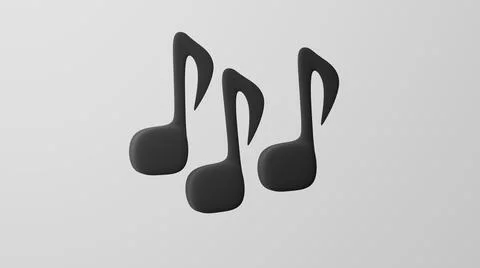 Minimalism Multiple Musical Notes emoji. On white background. 3d render Stock Illustration