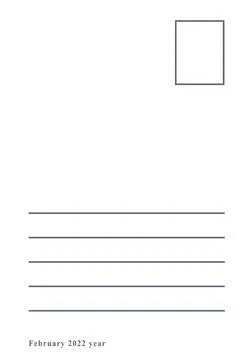 Minimalism page layout design of postcard letter back side with space for pos Stock Illustration