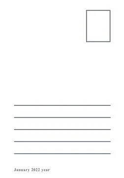 Minimalism page layout design of postcard letter back side with space for pos Stock Illustration