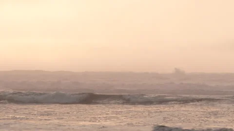 Minimalism Panning Sunset Ocean Waves Stock Footage 231349559