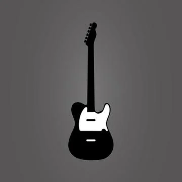 Minimalism style of flat electroguitar on a grey background Stock Illustration