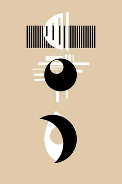 Minimalism style geometric pattern poster.Abstract Khaki Color Blocks Posters Stock Illustration