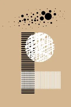 Minimalism style geometric pattern poster.Abstract Khaki Color Blocks Posters 스톡 일러스트