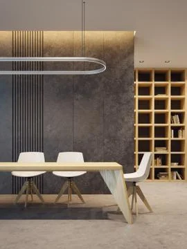 Minimalism style interior, 3d rendering Stock Illustration