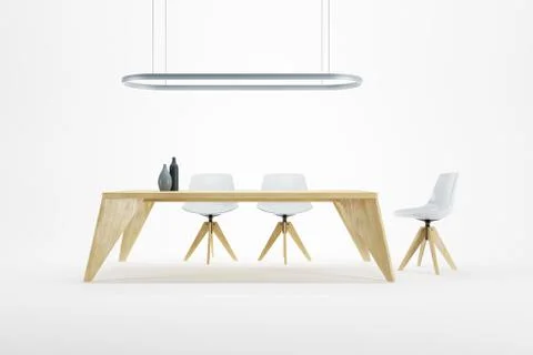 Minimalism style interior of dining room Stock Illustration