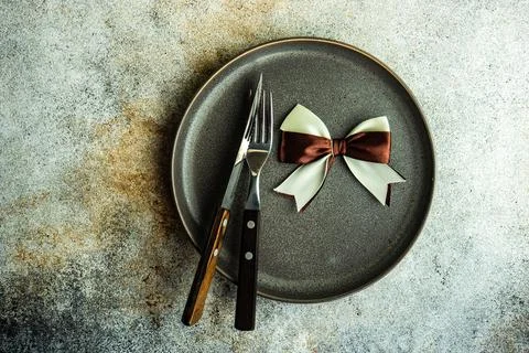 Minimalism table setting Stock Photos