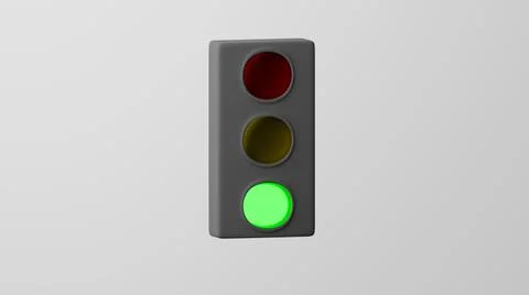 Minimalism Vertical traffic light burning green. 3d rendering Stock Illustration