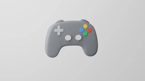 Minimalism video game controller, Video Game emoji. 3d render Illustrazione stock