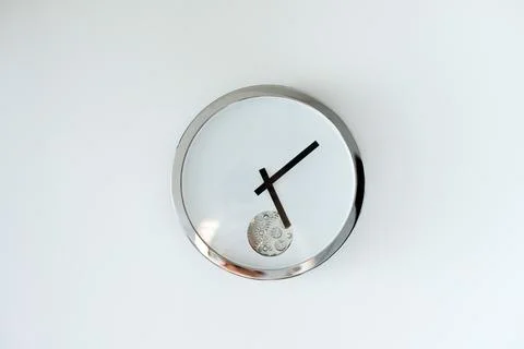 Minimalism watch on white background Stock Photos