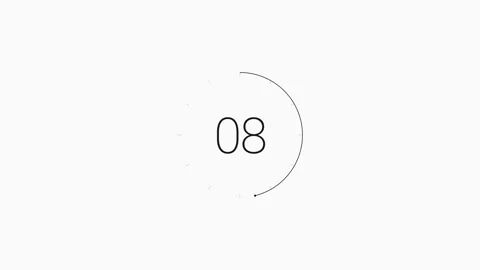 Minimalist 15 Second Countdown Timer on White Background Stock Footage 341789611