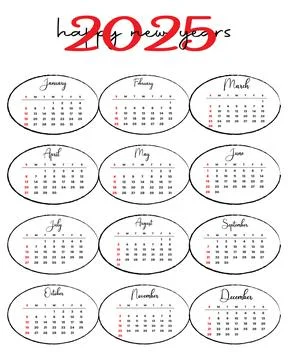 Minimalist 2025 calendar template with editable vector design for easy cust.. Stock Illustration
