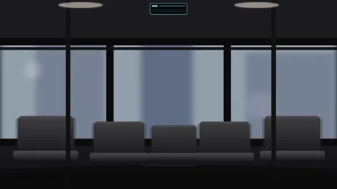 Minimalist 2D Animated Interior of a Moving Bus or Train with Parallax Effe.. Stock Footage 345694115