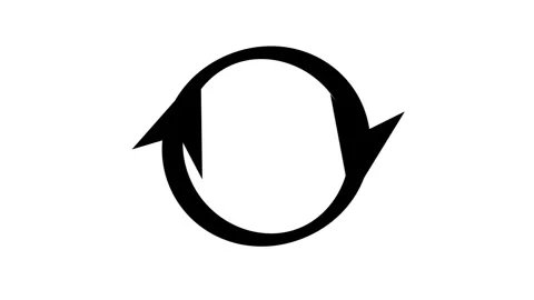 Minimalist 2D animation of a black circular arrow icon rotating Stock Footage 317970187