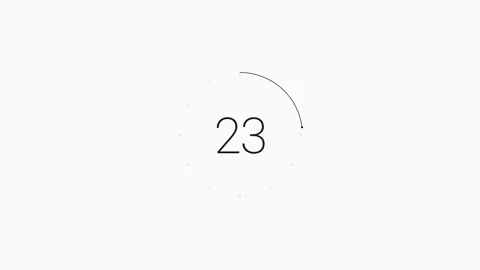 Minimalist 30 Second Countdown Timer on White Background Stock Footage 341789613