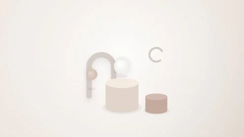 Minimalist 3D Abstract Geometric Shape Composition Stock Footage 347013652