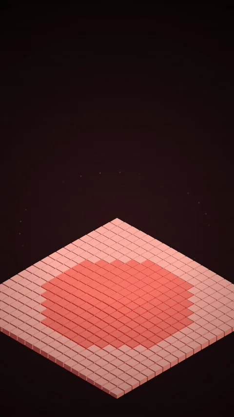 Minimalist 3D Abstract Geometric Shape with Textured Surface and Red Circle Stock Footage 347699000