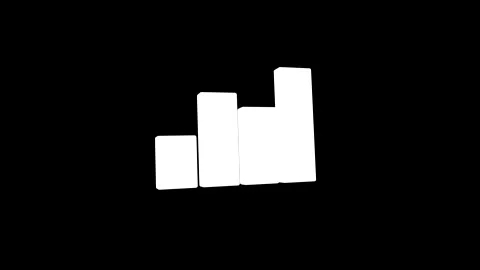 Minimalist 3D Bar Chart Design in Black and White, Clean and Modern Aesthetic Stock Footage 341921293