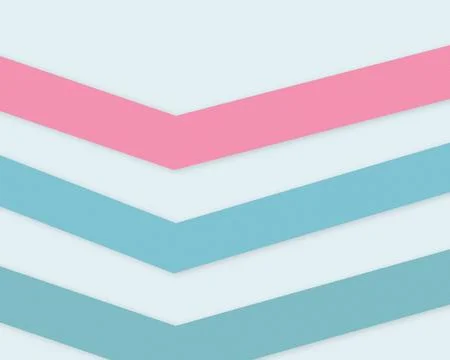 Minimalist 3D chevron chevron pattern in pink and blue with clean white gap.. 스톡 일러스트