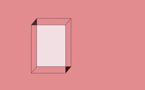 Minimalist 3D Cuboid Wireframe on Rose Pink Background Stock Illustration