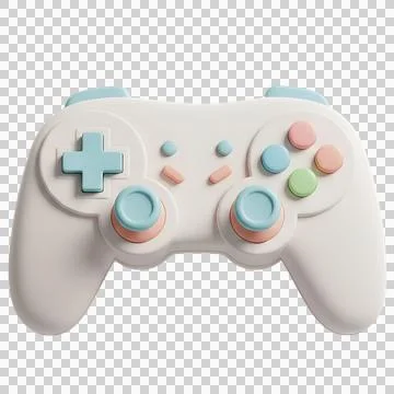Minimalist 3D cute game controller in cheerful and fun design Stock Illustration