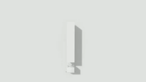 Minimalist 3D Exclamation Mark Icon on White Background Stock Footage 330985348