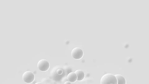 Minimalist 3D Floating White Spheres Animation Stock Footage 333895838