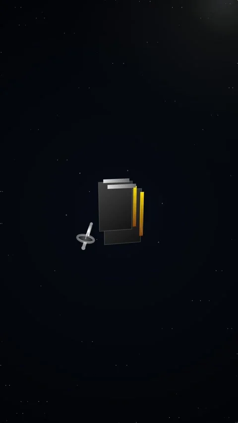 Minimalist 3D Folder Icon with Key on Dark Background Stock Footage 346202957